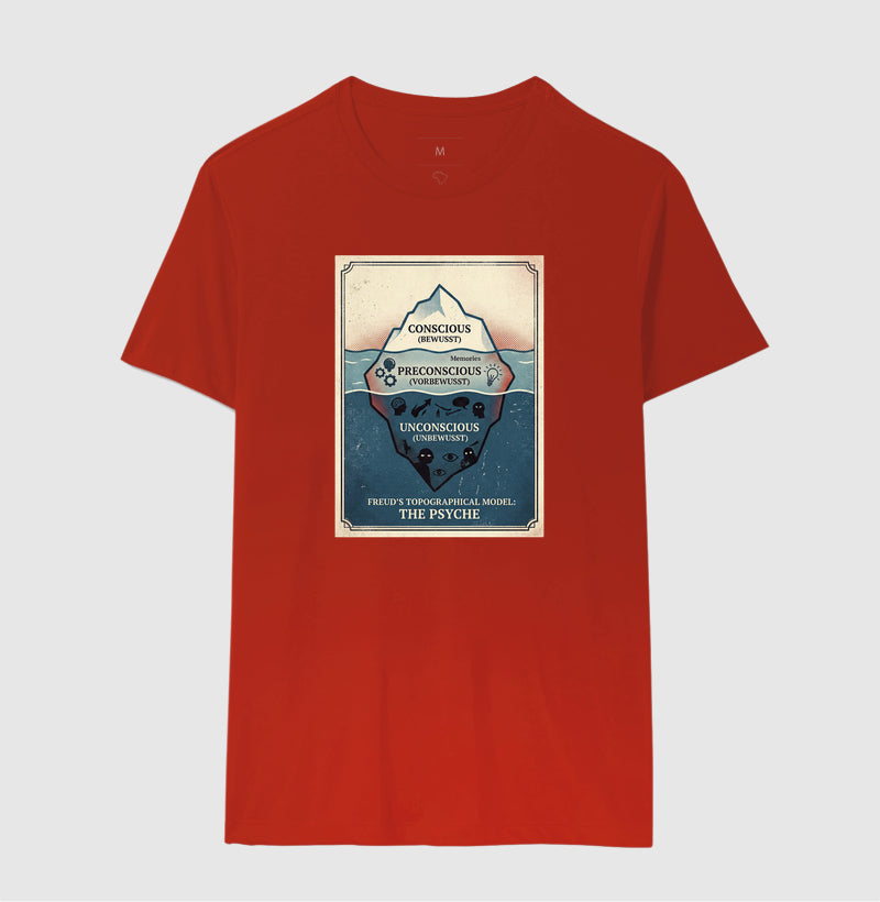 Camiseta Psicanálise Freud - Primeira Tópica (Iceberg Topographical Model) | Vintage Poster