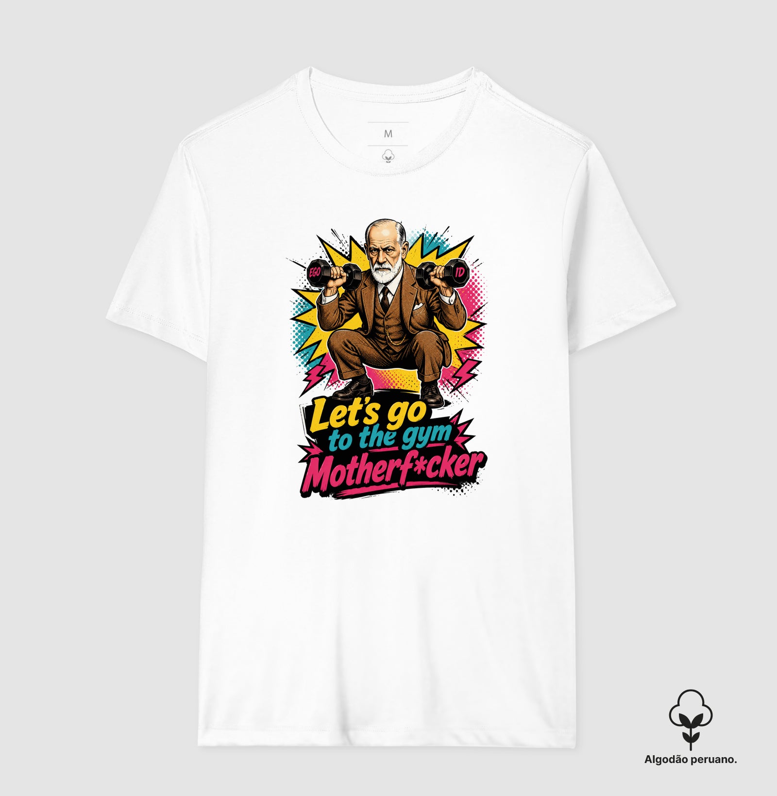 Camiseta Algodão Peruano "Freud na academia" | O Equilíbrio entre o Ego e o Id