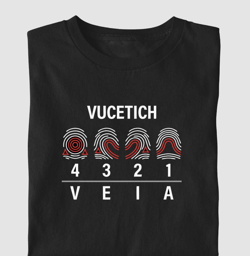Camiseta Papiloscopia "Vucetich" | Perícia na VEIA