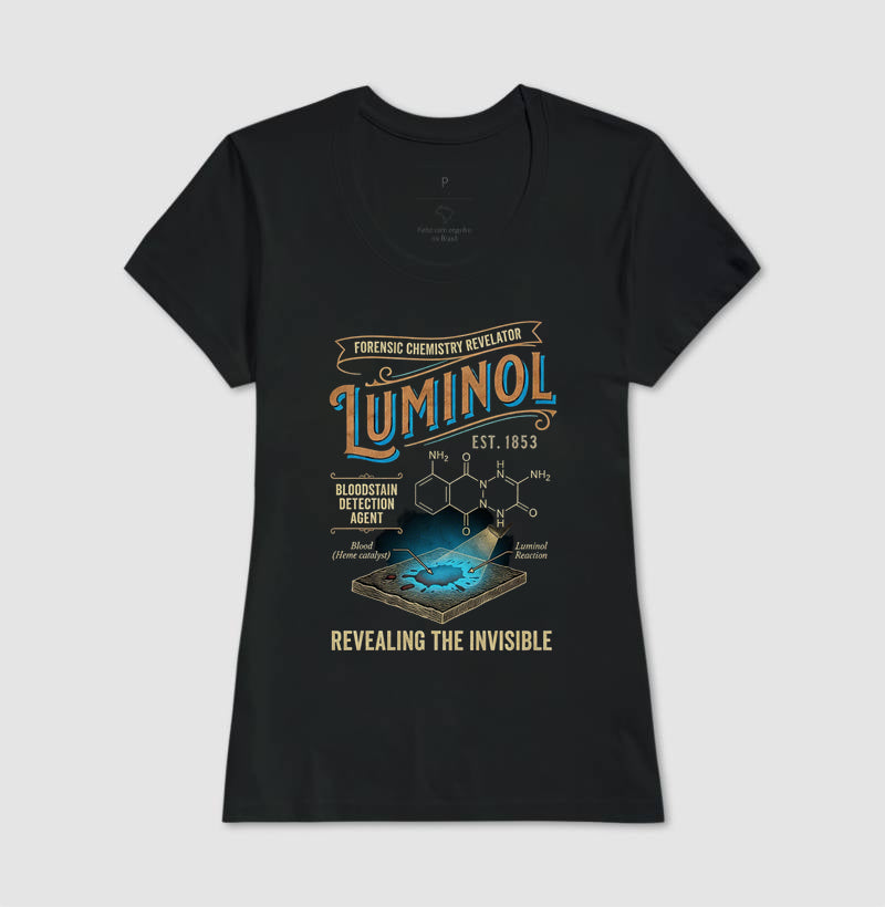 Camiseta Química Forense - Luminol: Revelando o Invisível | Vintage Science