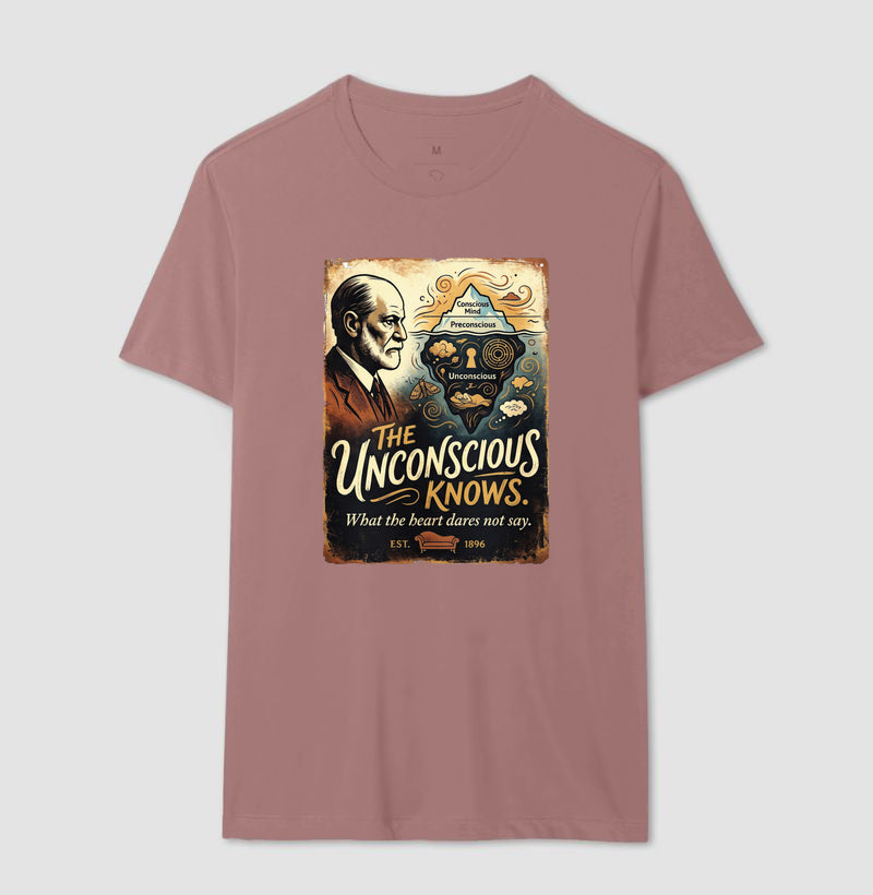 Camiseta Psicanálise - O Iceberg de Freud (The Unconscious Knows) | Retrô Vintage