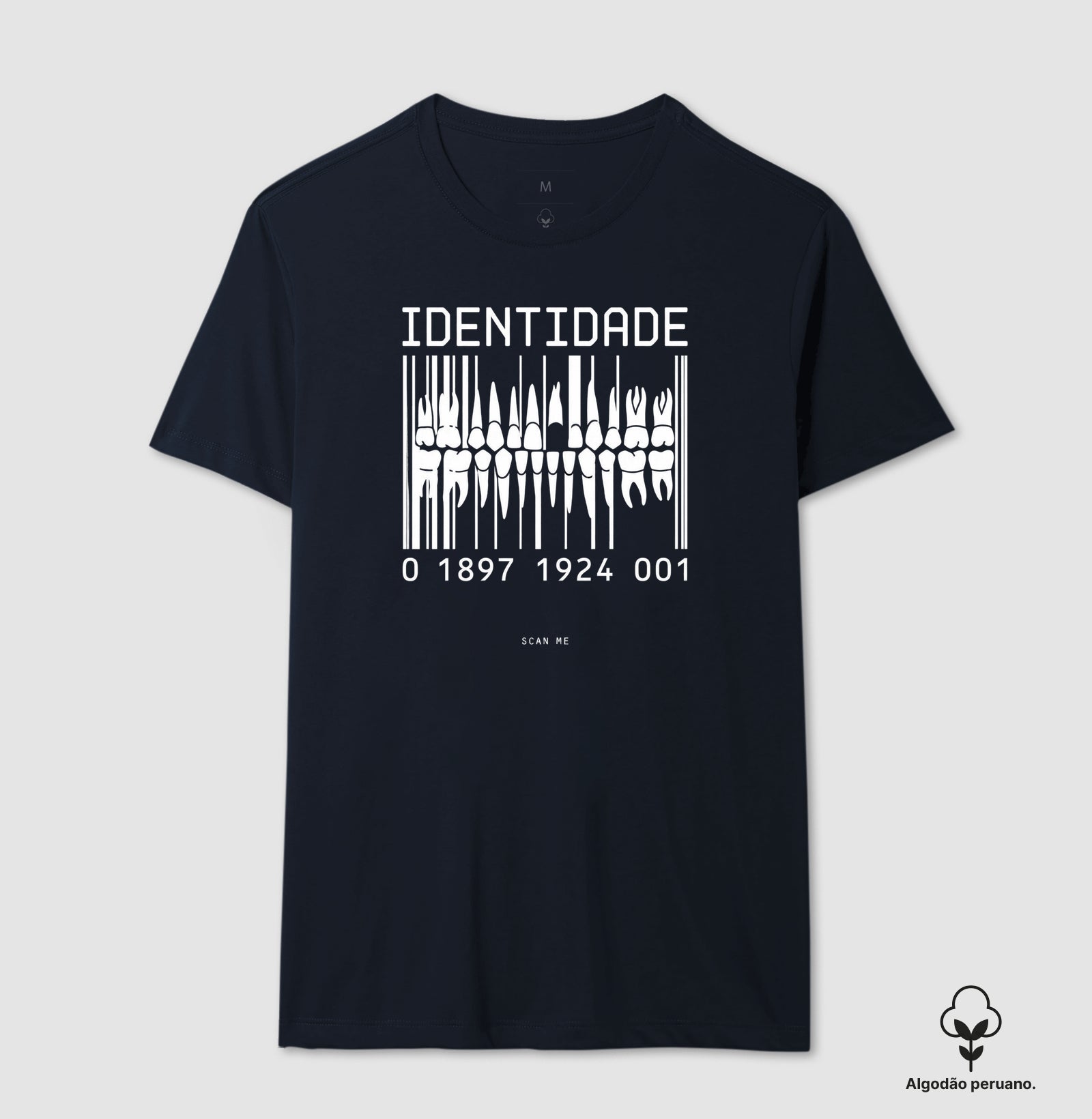 Camiseta Algodão Peruano Odontologia Forense "Identidade" | O Código Único da Dentição
