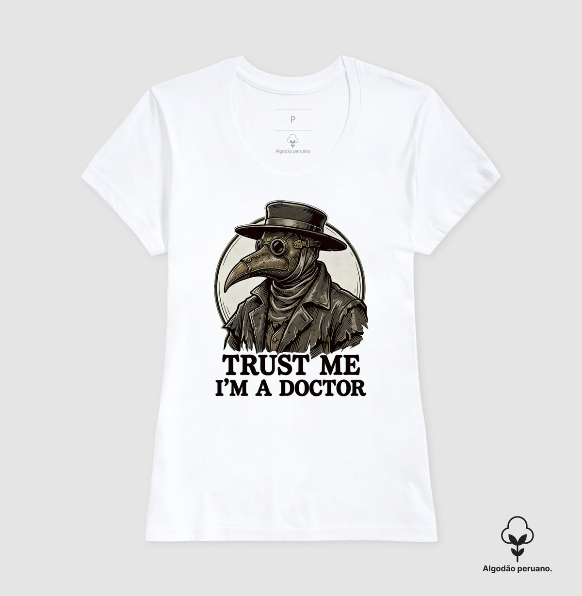 Camiseta Algodão Peruano Medicina Legal "Plague Doctor" | O Último Diagnóstico