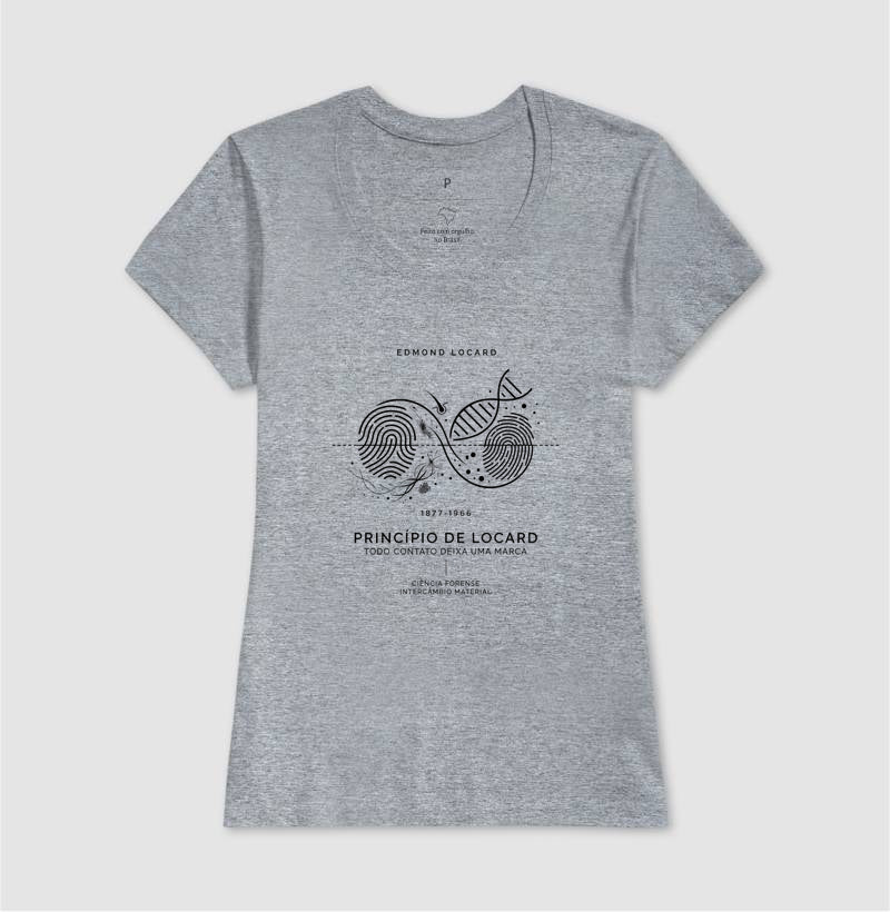 Camiseta Criminalística - Princípio de Locard (Intercâmbio Material) | Minimalista Premium