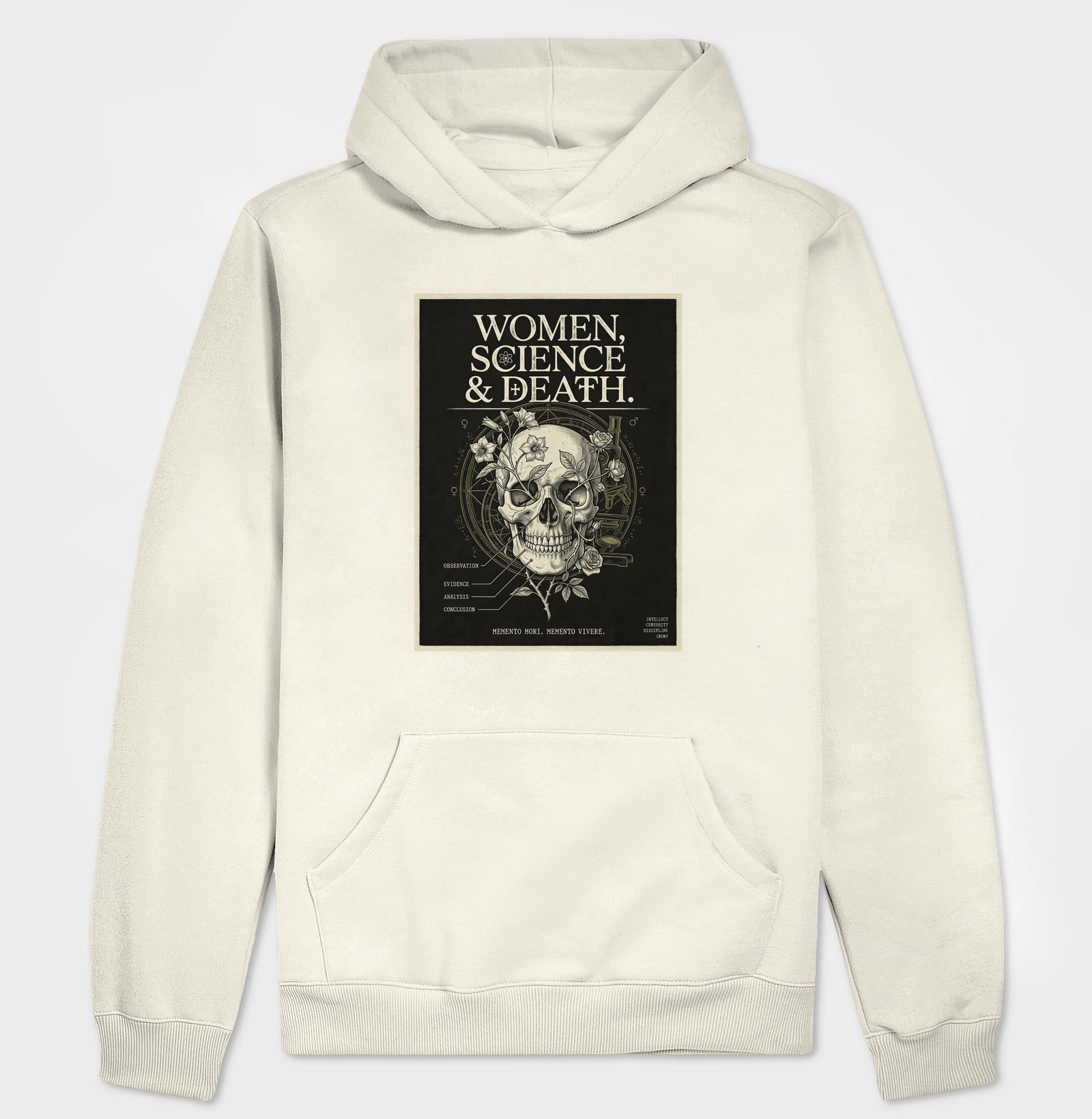Hoodie Moletom Gótica Científica "Women, Science & Death" | Memento Mori