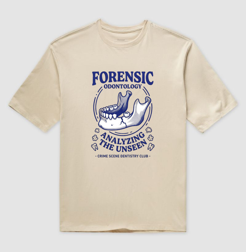 Camiseta Oversized Odontologia Forense "Analyzing The Unseen" | Crime Scene Dentistry Club