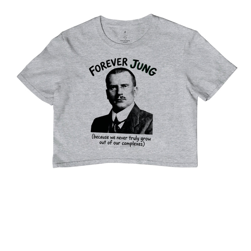 Camiseta Cropped Psicanalítica Carl Jung - Forever Jung (Complexes) | Retrô Noir
