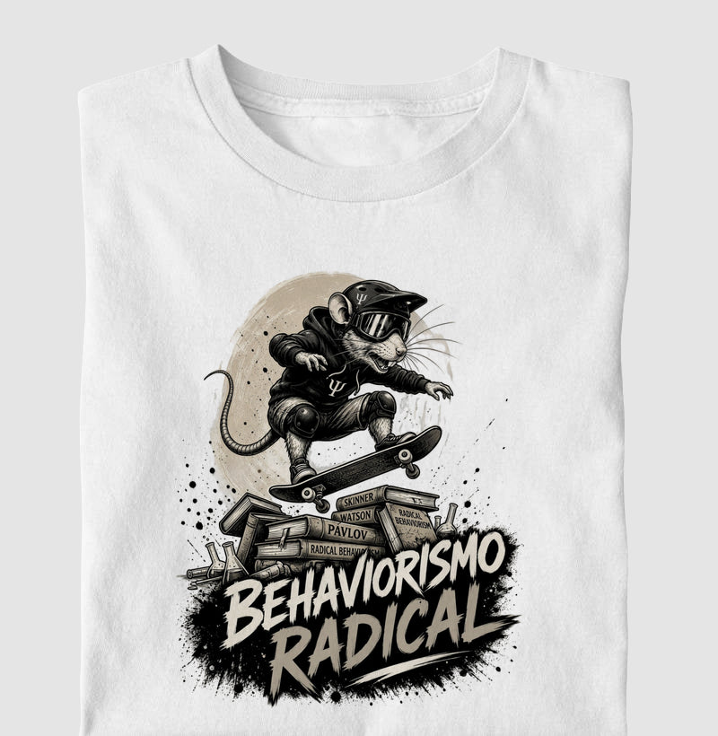 Camiseta Psicologia "Behaviorismo Radical" | Skate Rat & B.F. Skinner