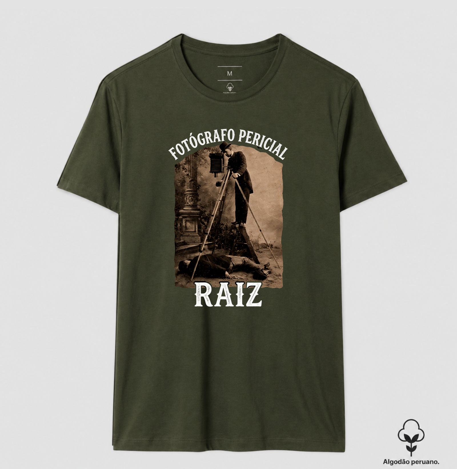 Camiseta Algodão Peruano "Fotógrafo Pericial Raiz" | Homenagem Vintage