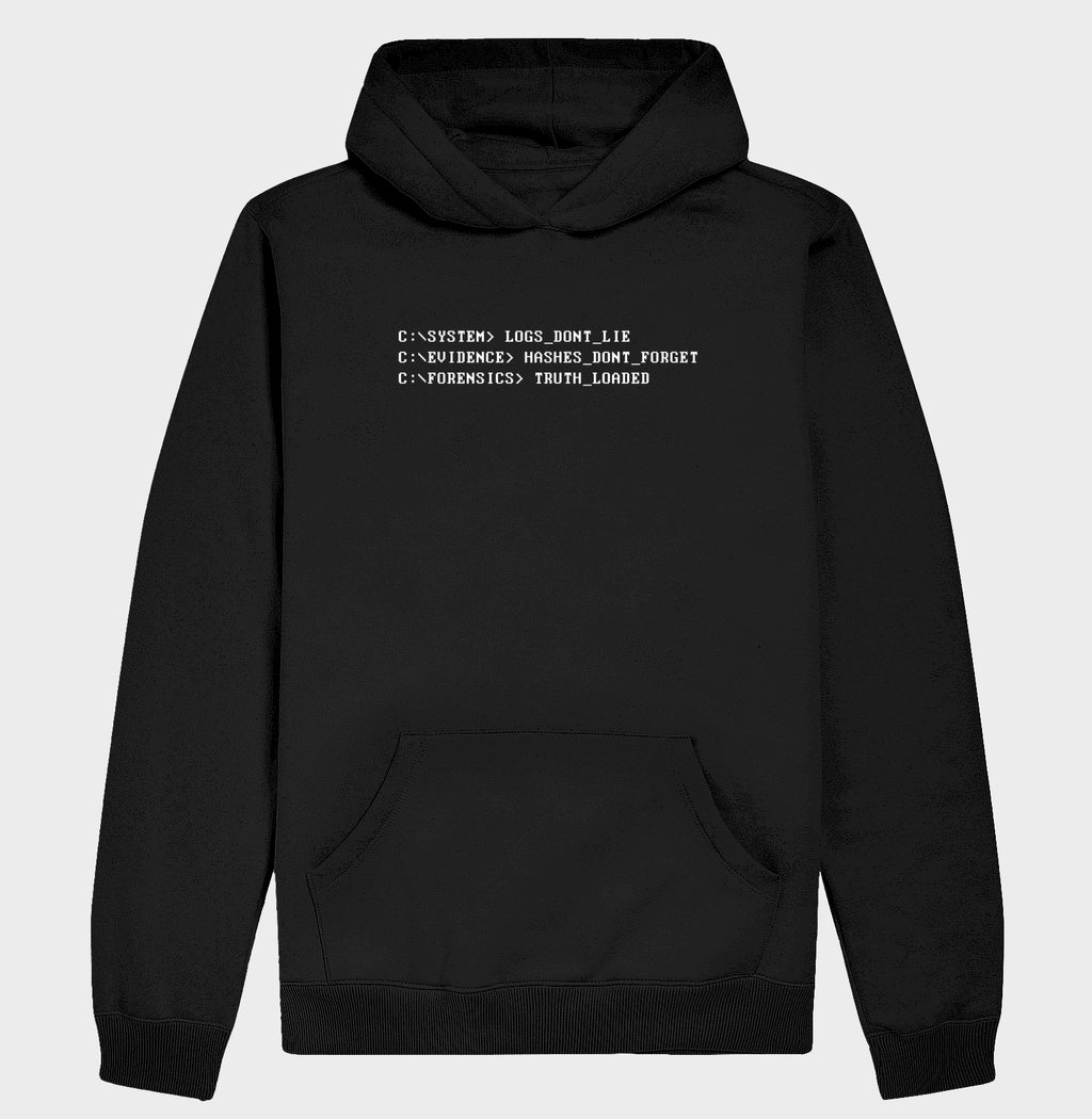 Hoodie Moletom "Logs Don't Lie" | O Código Forense