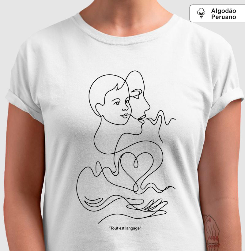 Camiseta Algodão Peruano Psicanálise Françoise Dolto - Tudo É Linguagem (Tout est langage) | Line Art Poética