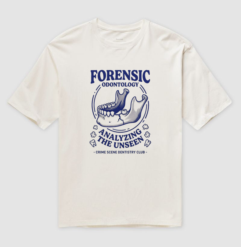 Camiseta Oversized Odontologia Forense "Analyzing The Unseen" | Crime Scene Dentistry Club