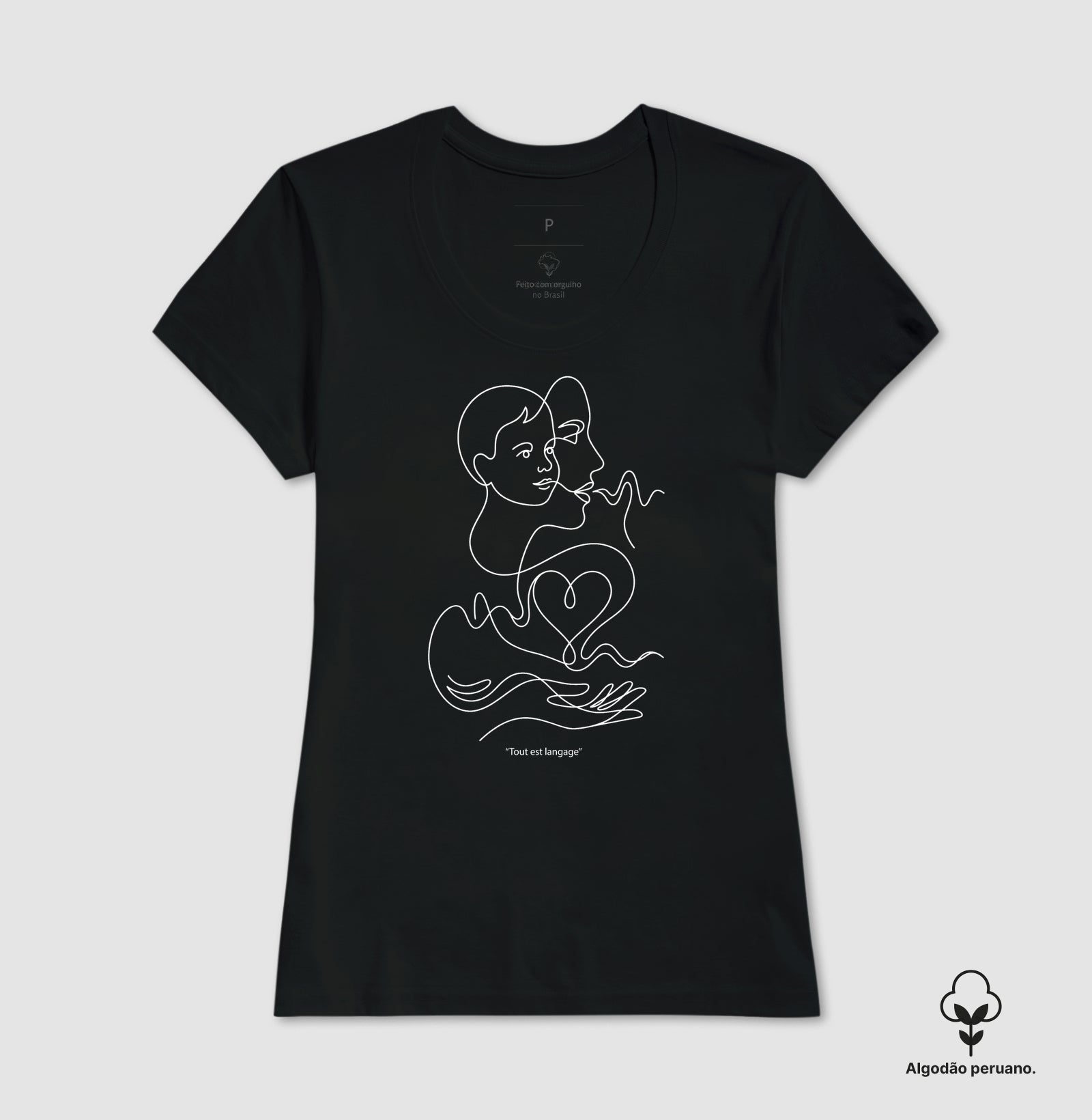 Camiseta Algodão Peruano Psicanálise Françoise Dolto - Tudo É Linguagem (Tout est langage) | Line Art Poética