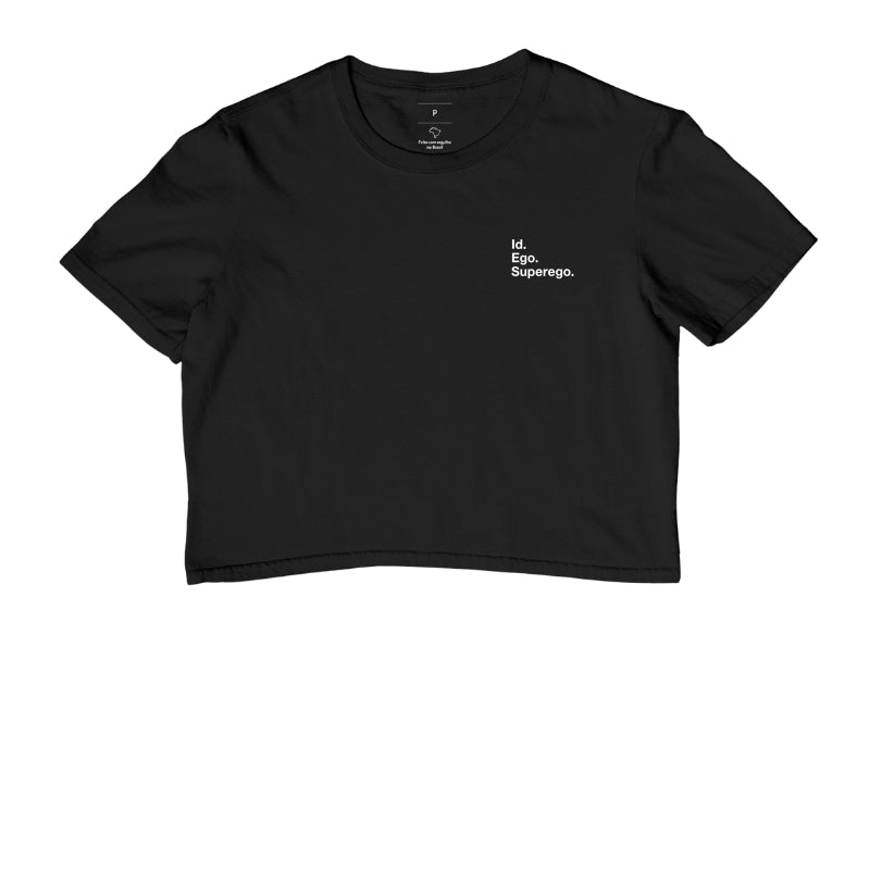 Camiseta Cropped Psicanálise Freud - Id. Ego. Superego. (Segunda Tópica) | Minimalista