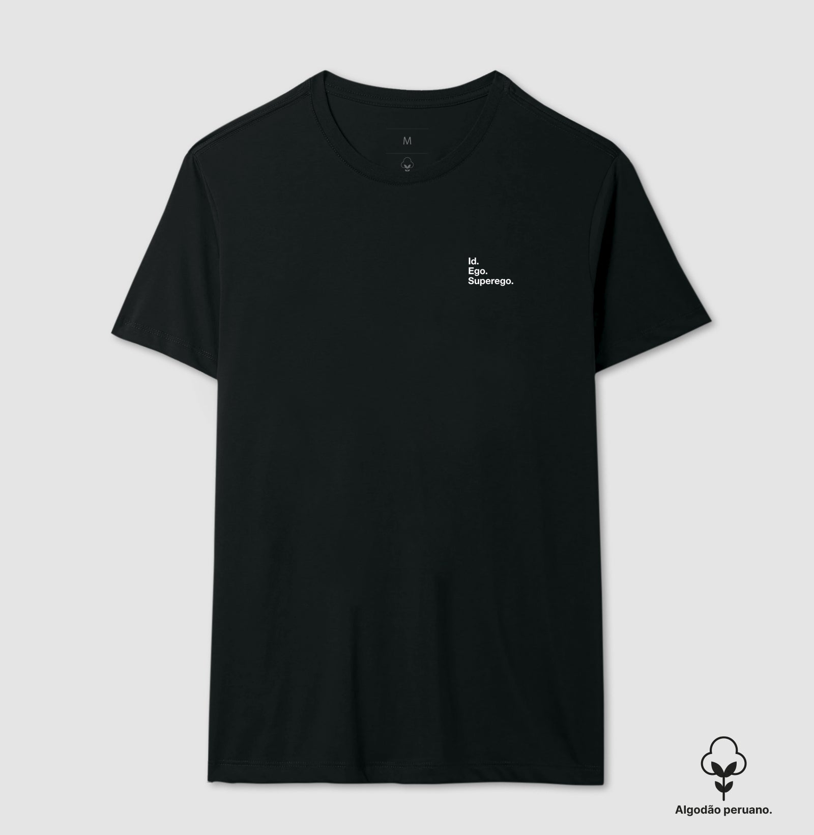 Camiseta Algodão Peruano Psicanálise Freud - Id. Ego. Superego. (Segunda Tópica) | Minimalista