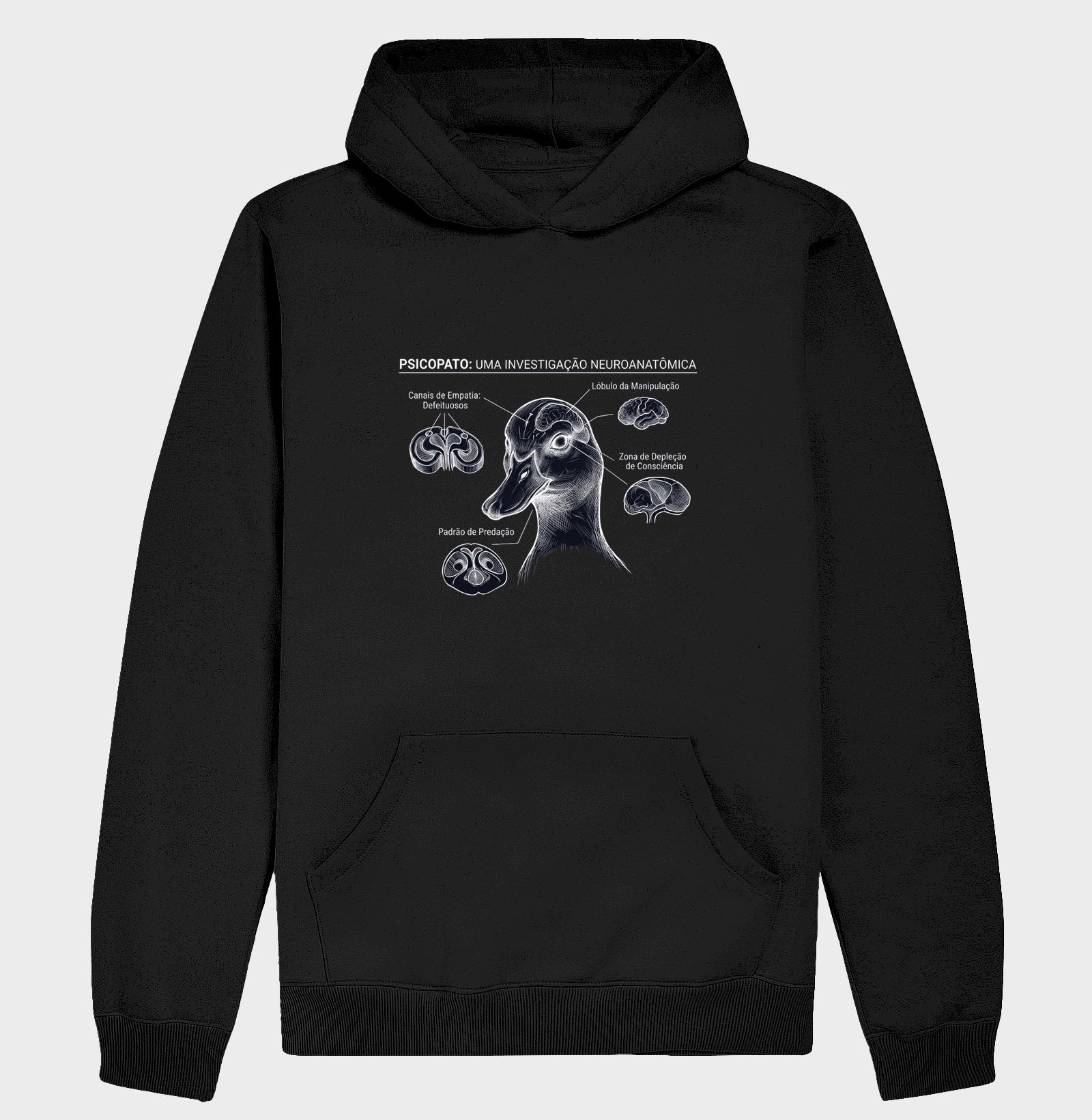 Hoddie Moletom Psicopatologia Forense - O Psicopato | Ilustração Neuroanatômica