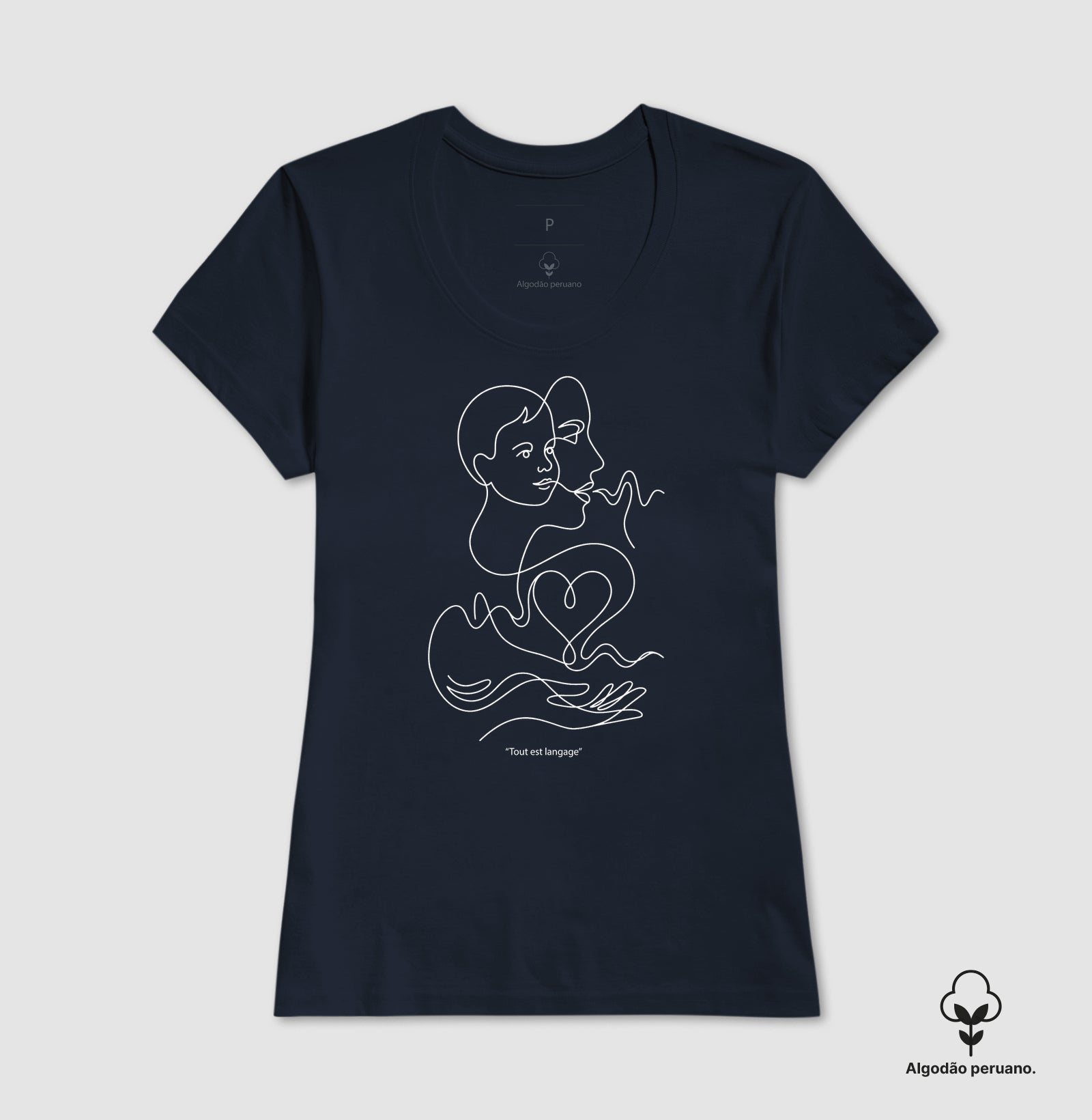 Camiseta Algodão Peruano Psicanálise Françoise Dolto - Tudo É Linguagem (Tout est langage) | Line Art Poética