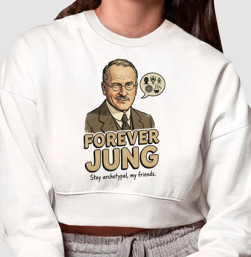 Cropped Moletom Psicanalítica Carl Jung - Forever Jung (Archetypal) | Pop Art Vintage