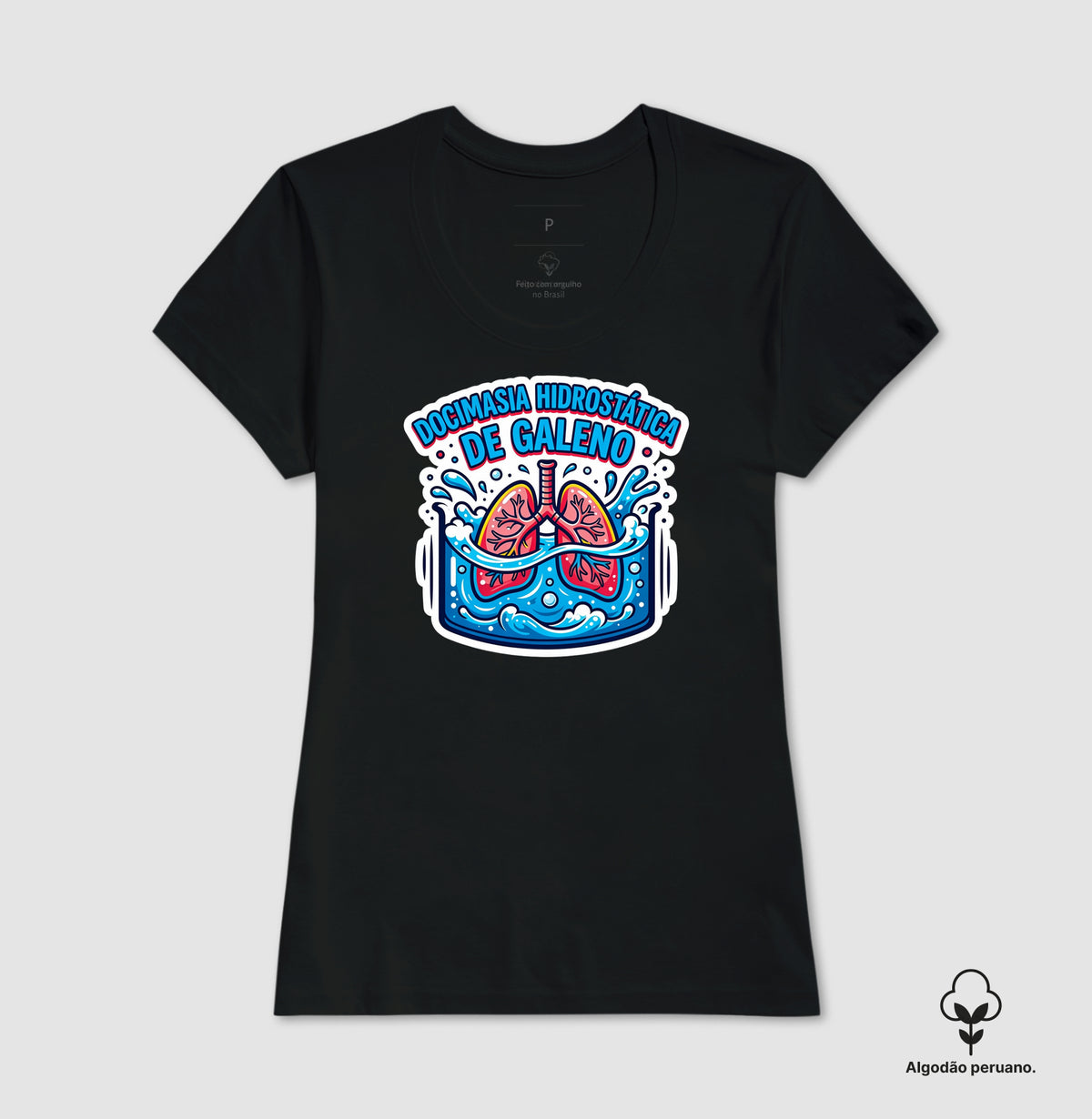 Camiseta Algodão Peruano Medicina Legal "Docimasia de Galeno" | O Teste do Primeiro Fôlego