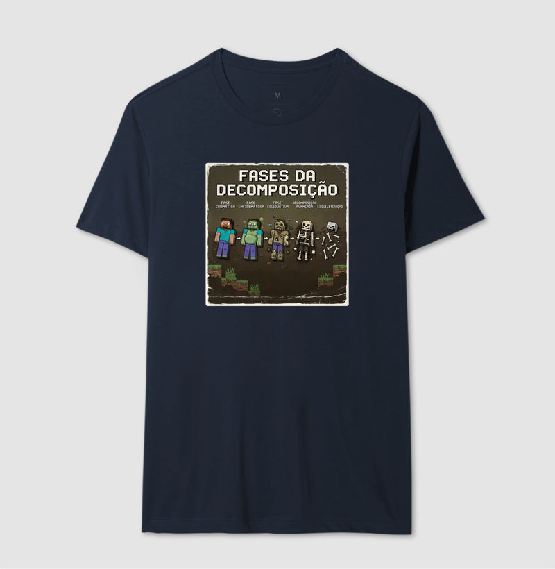 Camiseta Fases da Decomposição 8-Bits | Gamer Forense