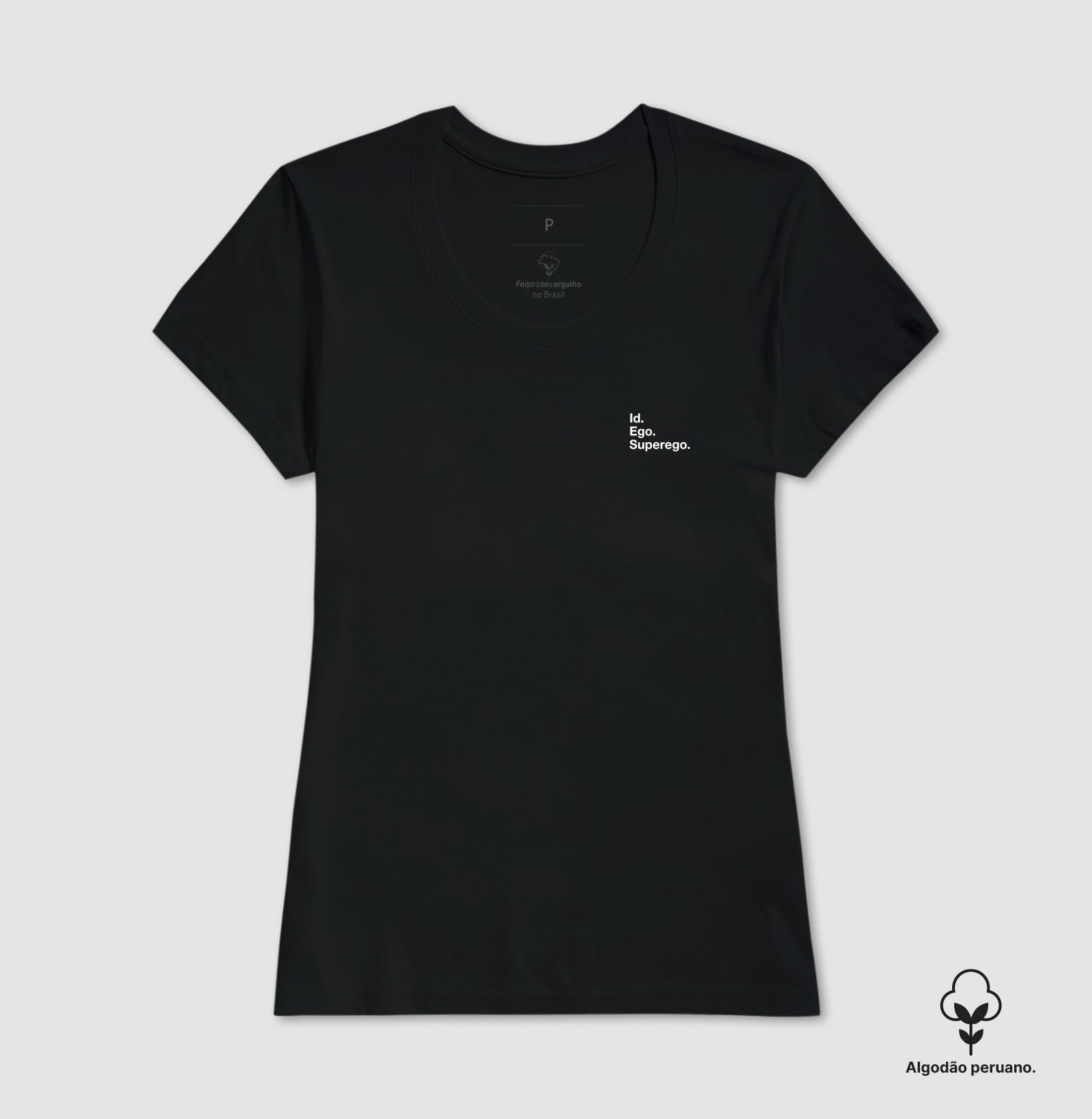 Camiseta Algodão Peruano Psicanálise Freud - Id. Ego. Superego. (Segunda Tópica) | Minimalista