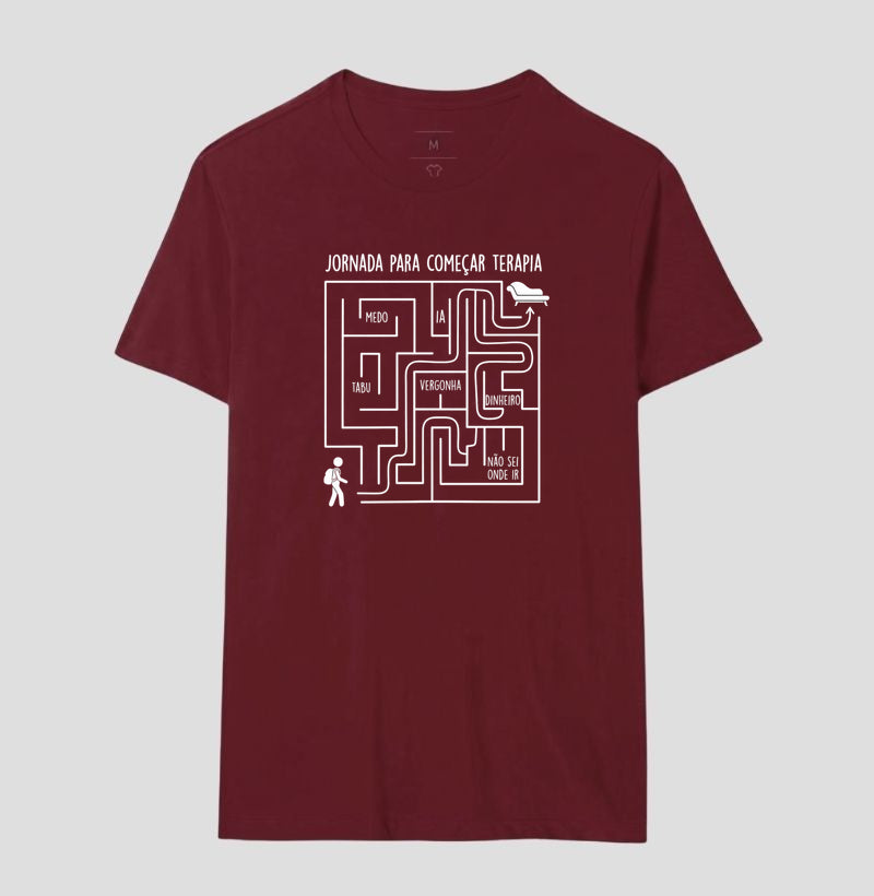 Camiseta Psicologia "Jornada Para Começar Terapia" | O Labirinto do Acolhimento