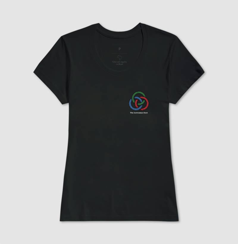 Camiseta Psicanálise Lacan - O Nó Borromeano (Topologia) | Minimalista