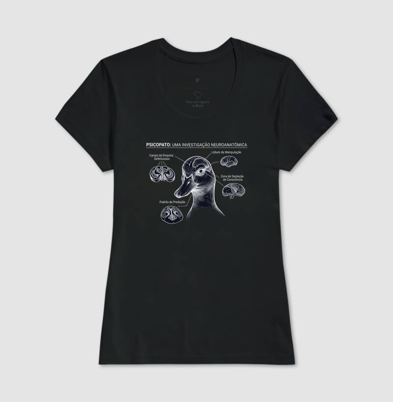 Camiseta Psicopatologia Forense - O Psicopato | Ilustração Neuroanatômica