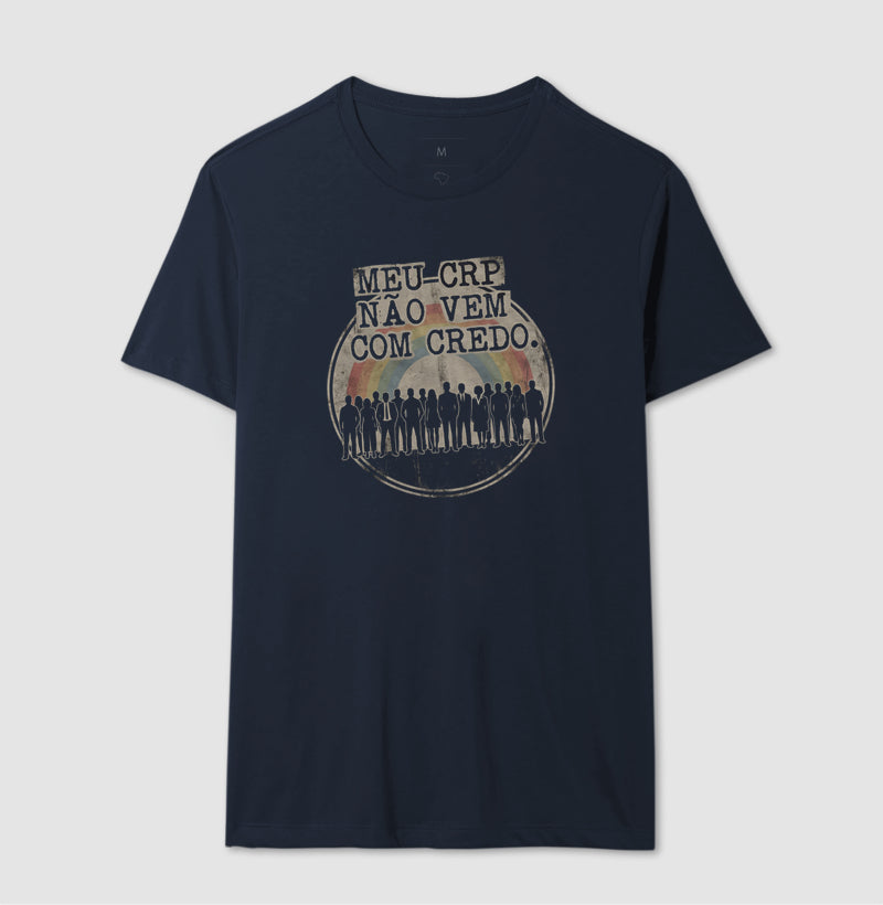 Camiseta "Meu CRP Não Vem Com Credo" | Psicologia Laica, Ética e Diversidade