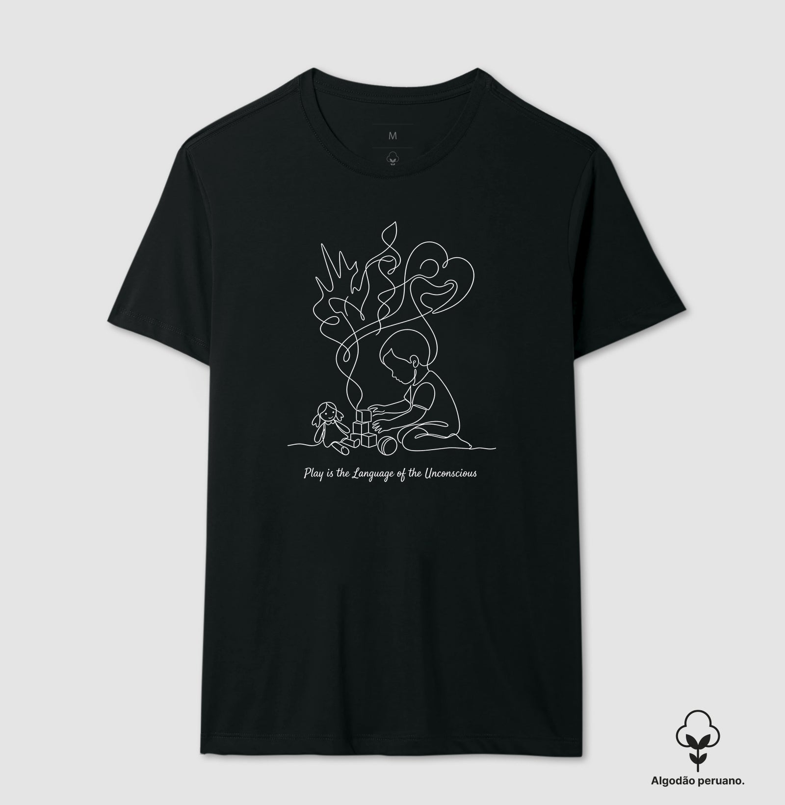 Camiseta Algodão Peruano Psicanálise Melanie Klein - A Linguagem do Brincar | Ilustração Contínua