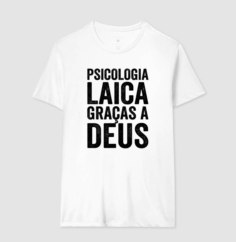 Camiseta "Psicologia Laica Graças a Deus" | Minimalista