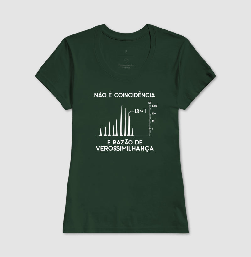 Camiseta Genética Forense "Não É Coincidência" | Razão de Verossimilhança (LR)
