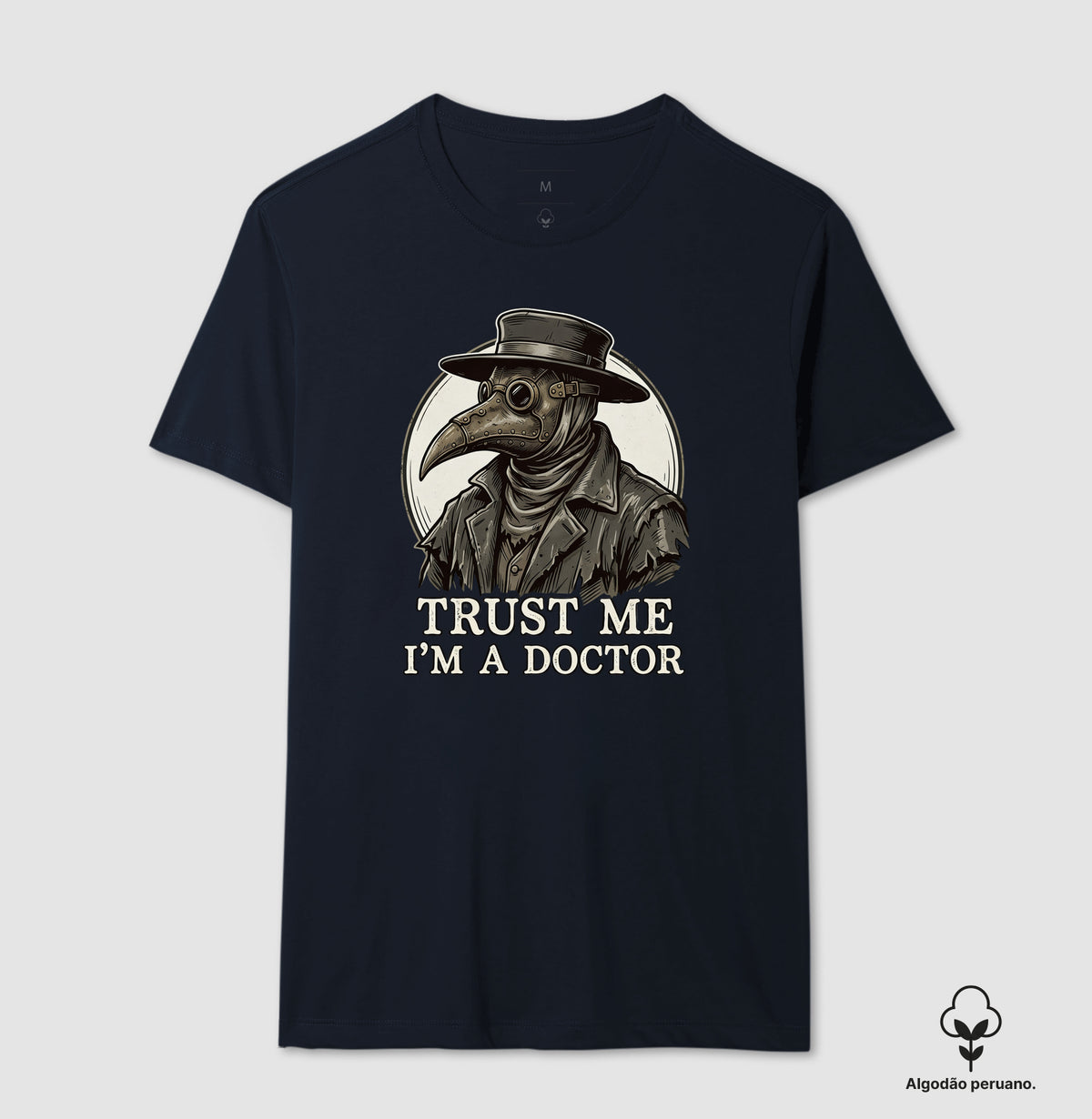 Camiseta Algodão Peruano Medicina Legal "Plague Doctor" | O Último Diagnóstico