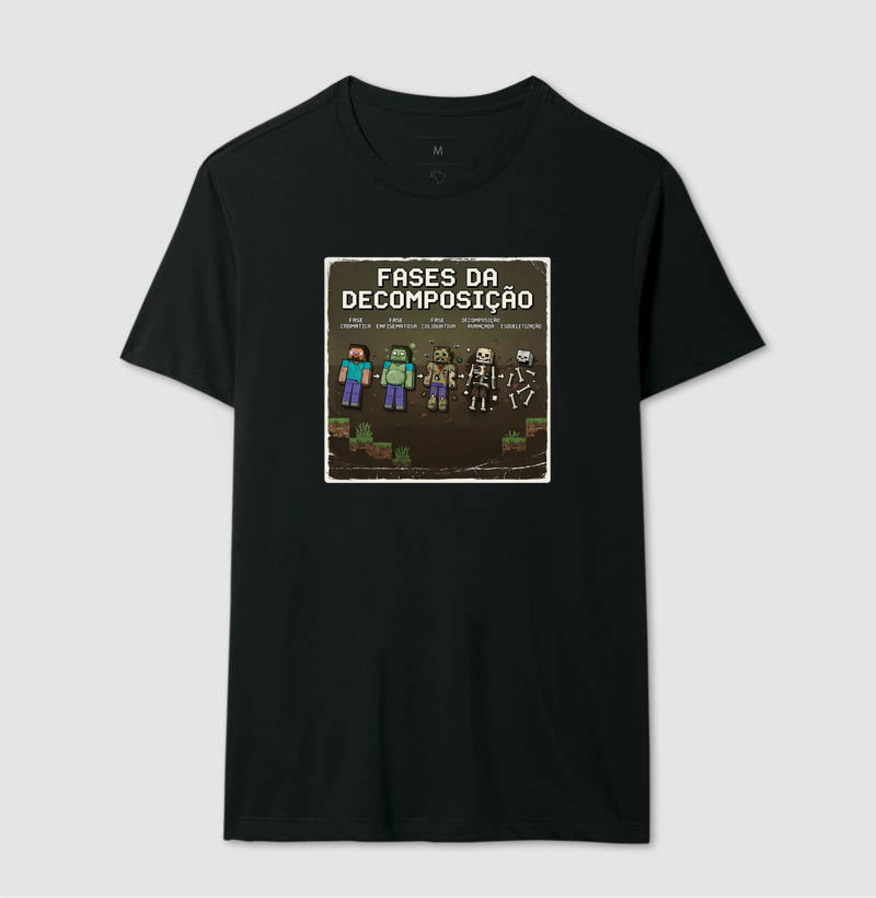Camiseta Fases da Decomposição 8-Bits | Gamer Forense