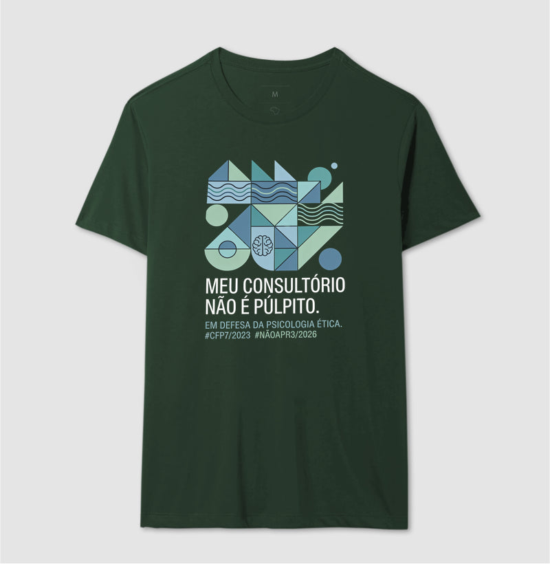 Camiseta "Meu Consultório Não É Púlpito" | Em Defesa da Psicologia Ética e Laica