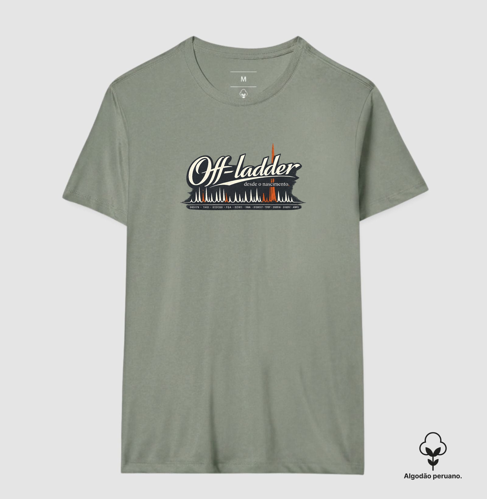Camiseta Algodão Peruano Genética Forense "Off-Ladder Desde o Nascimento" | Fora do Padrão