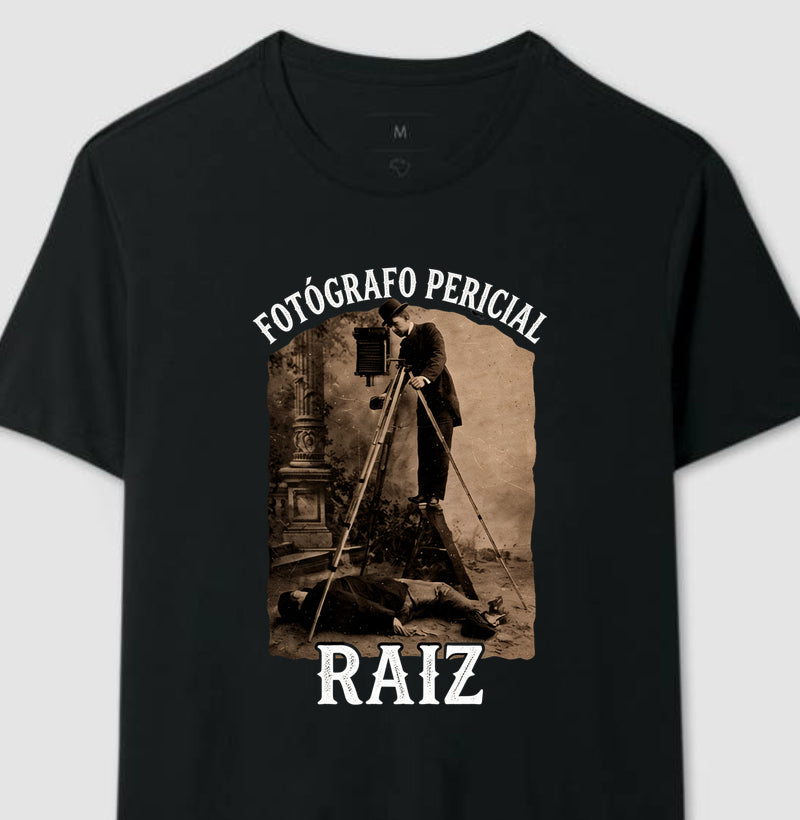 Camiseta "Fotógrafo Pericial Raiz" | Homenagem Vintage