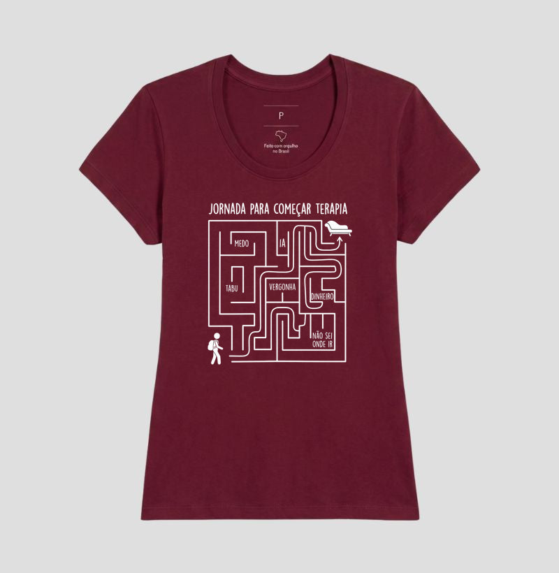 Camiseta Psicologia "Jornada Para Começar Terapia" | O Labirinto do Acolhimento