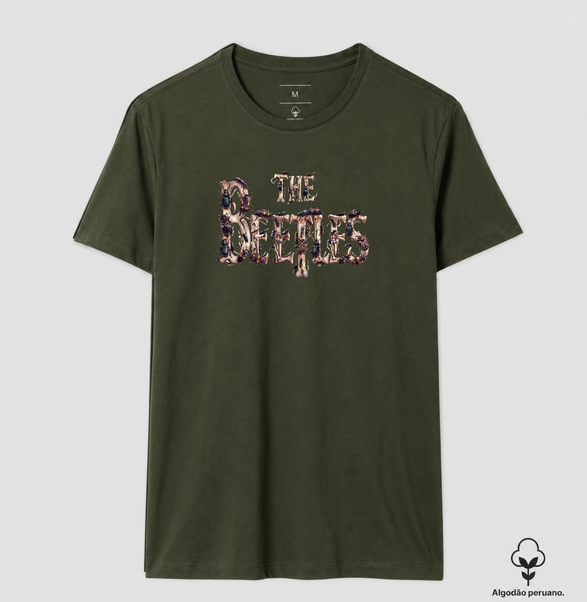 Camiseta Algodão Peruano Entomologia Forense "The Beetles" | Coleópteros & Rock 'n' Roll