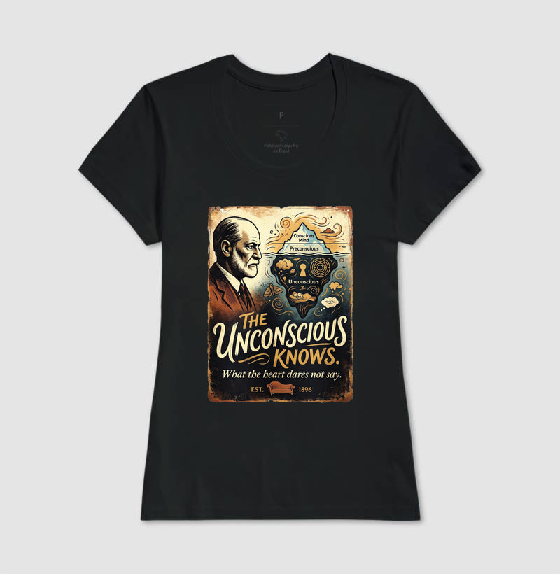 Camiseta Psicanálise - O Iceberg de Freud (The Unconscious Knows) | Retrô Vintage