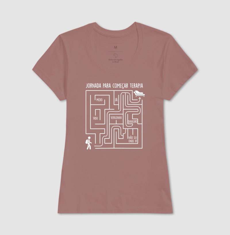 Camiseta Psicologia "Jornada Para Começar Terapia" | O Labirinto do Acolhimento