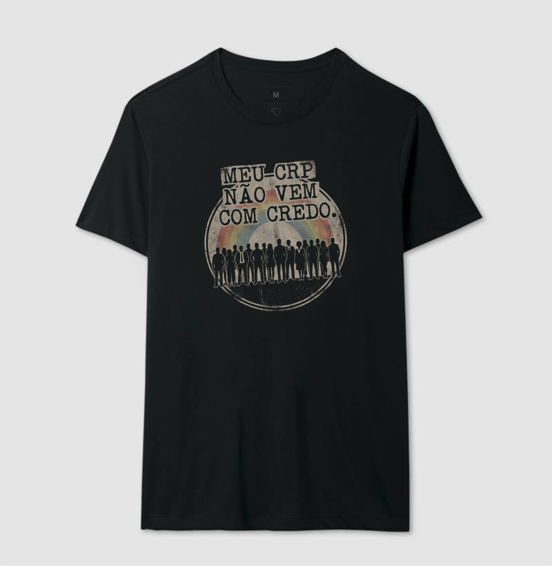Camiseta "Meu CRP Não Vem Com Credo" | Psicologia Laica, Ética e Diversidade
