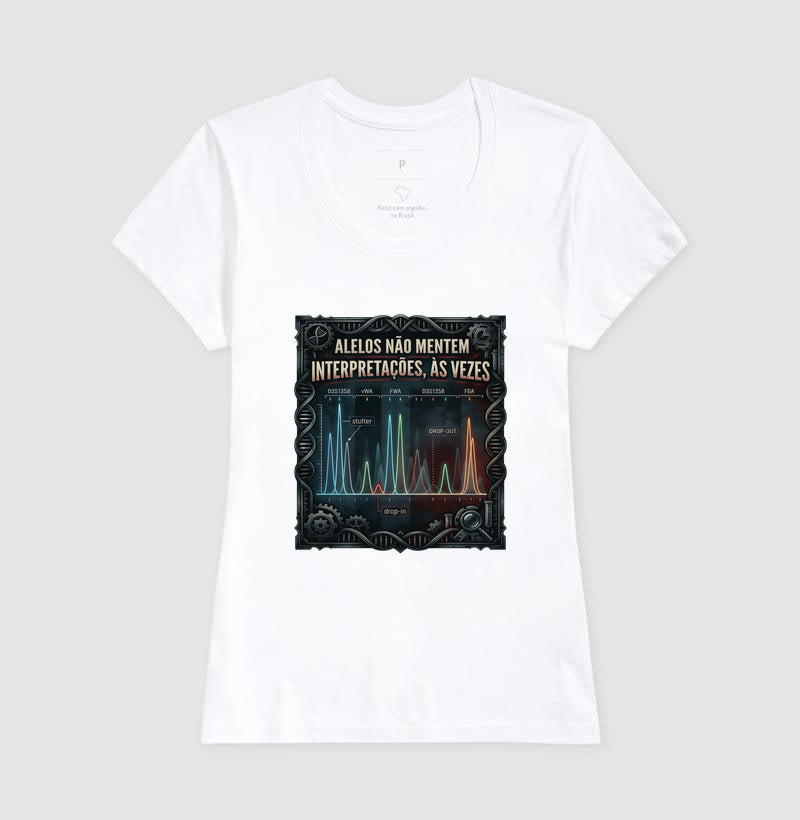 Camiseta Alelos Não Mentem | Análise de DNA e Artefatos