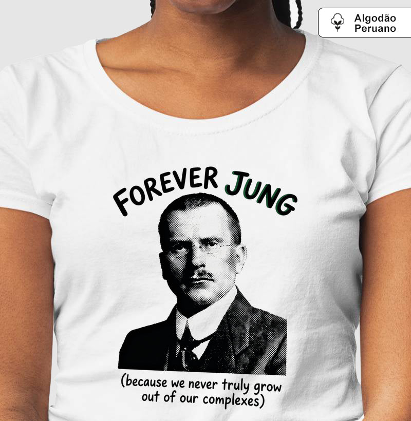 Camiseta Algodão Peruano Psicanalítica Carl Jung - Forever Jung (Complexes) | Retrô Noir