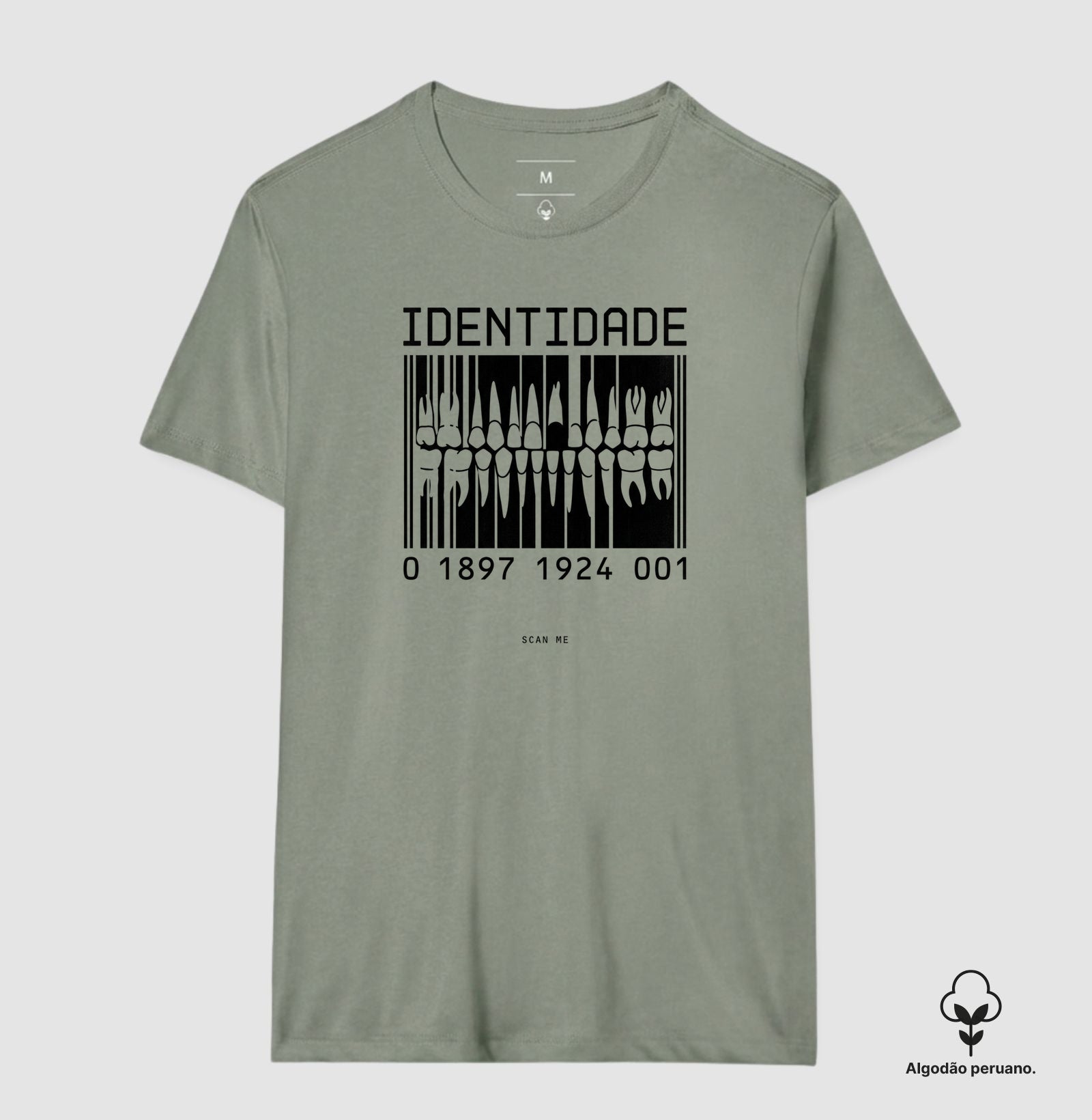 Camiseta Algodão Peruano Odontologia Forense "Identidade" | O Código Único da Dentição