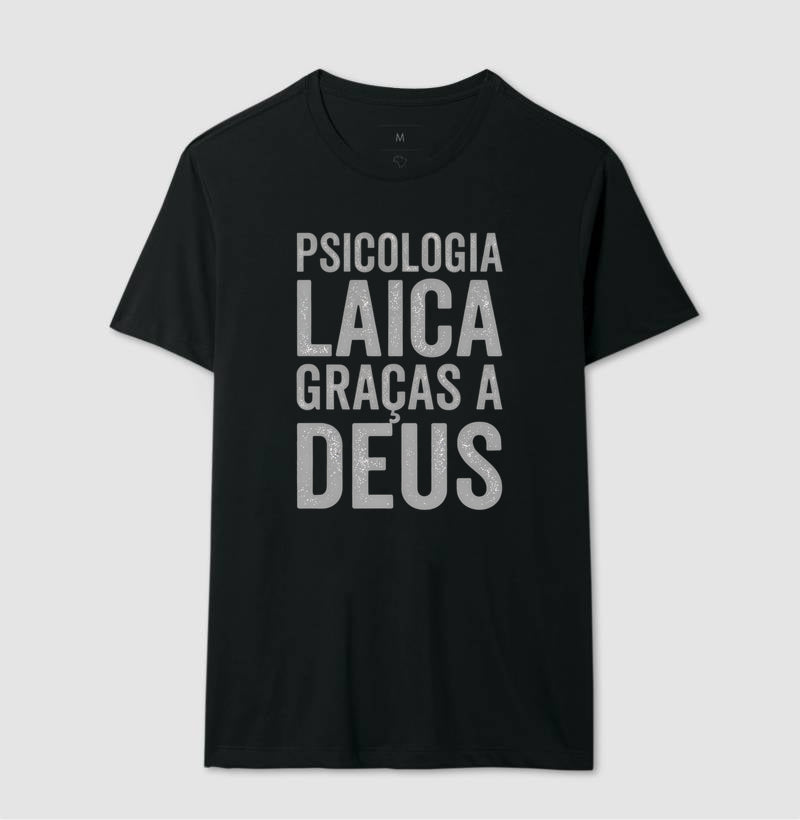 Camiseta "Psicologia Laica Graças a Deus" | Minimalista
