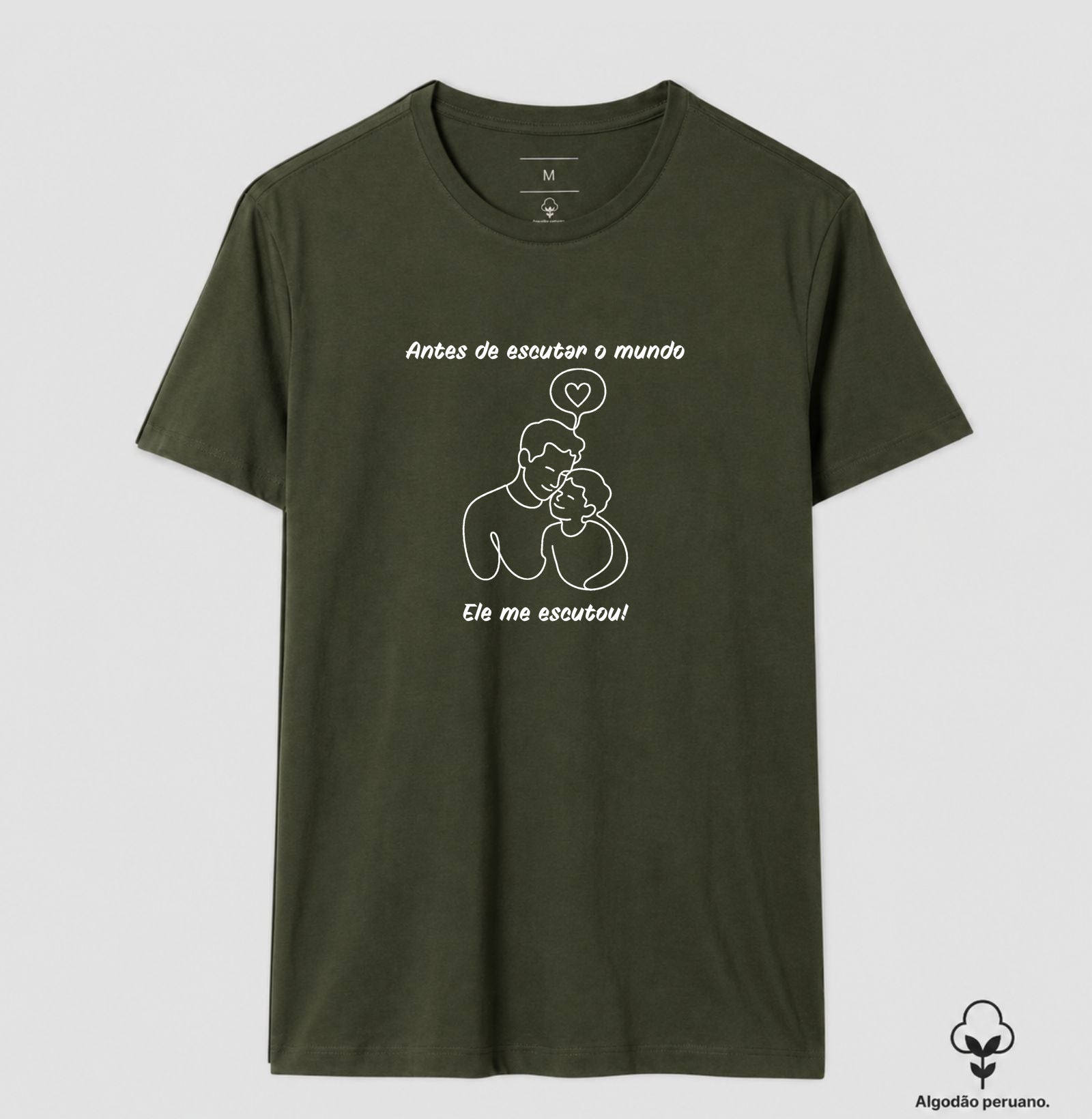 Camiseta Algodão Peruano  "Antes de Escutar o Mundo" | Pais que escutam