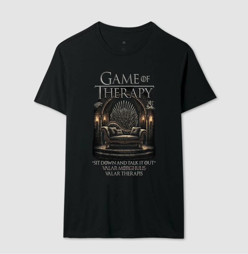 Camiseta Game of Therapy | Paródia Psicologia / Psicanálise e Game of Thrones