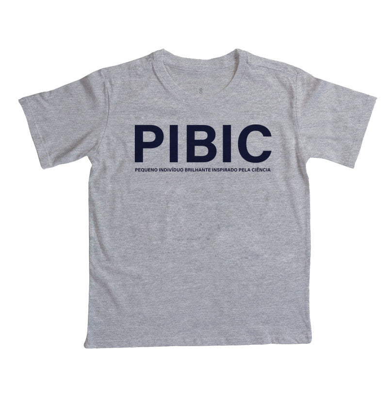 Camiseta Infantil Vida Acadêmica - PIBIC (Iniciação Científica) | Tipografia Minimalista