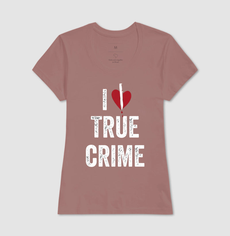 Camiseta "I ❤️ True Crime" | Paixão por Investigação & Mistério